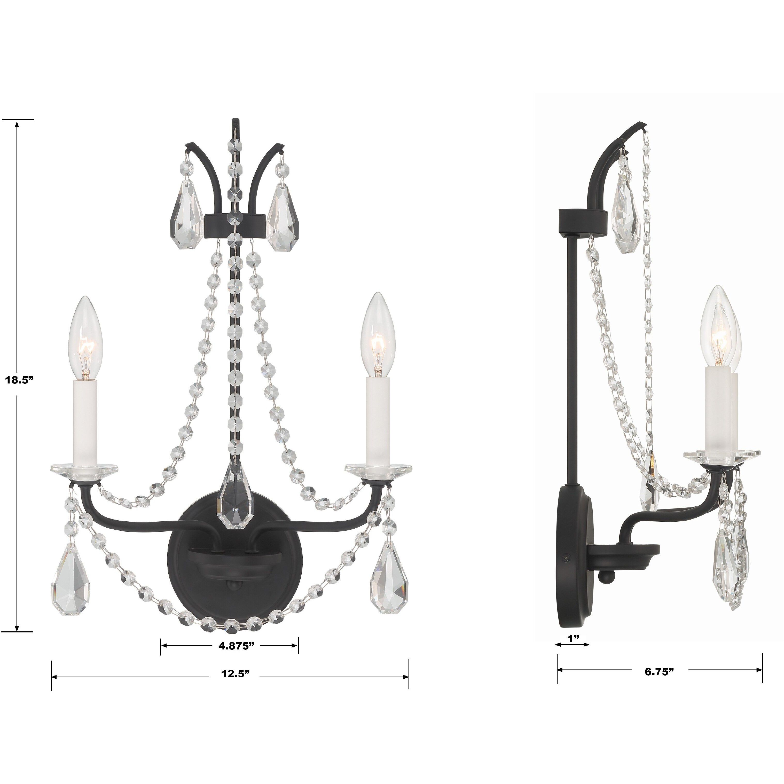 Karrington Sconce Wall Light in Matte Black