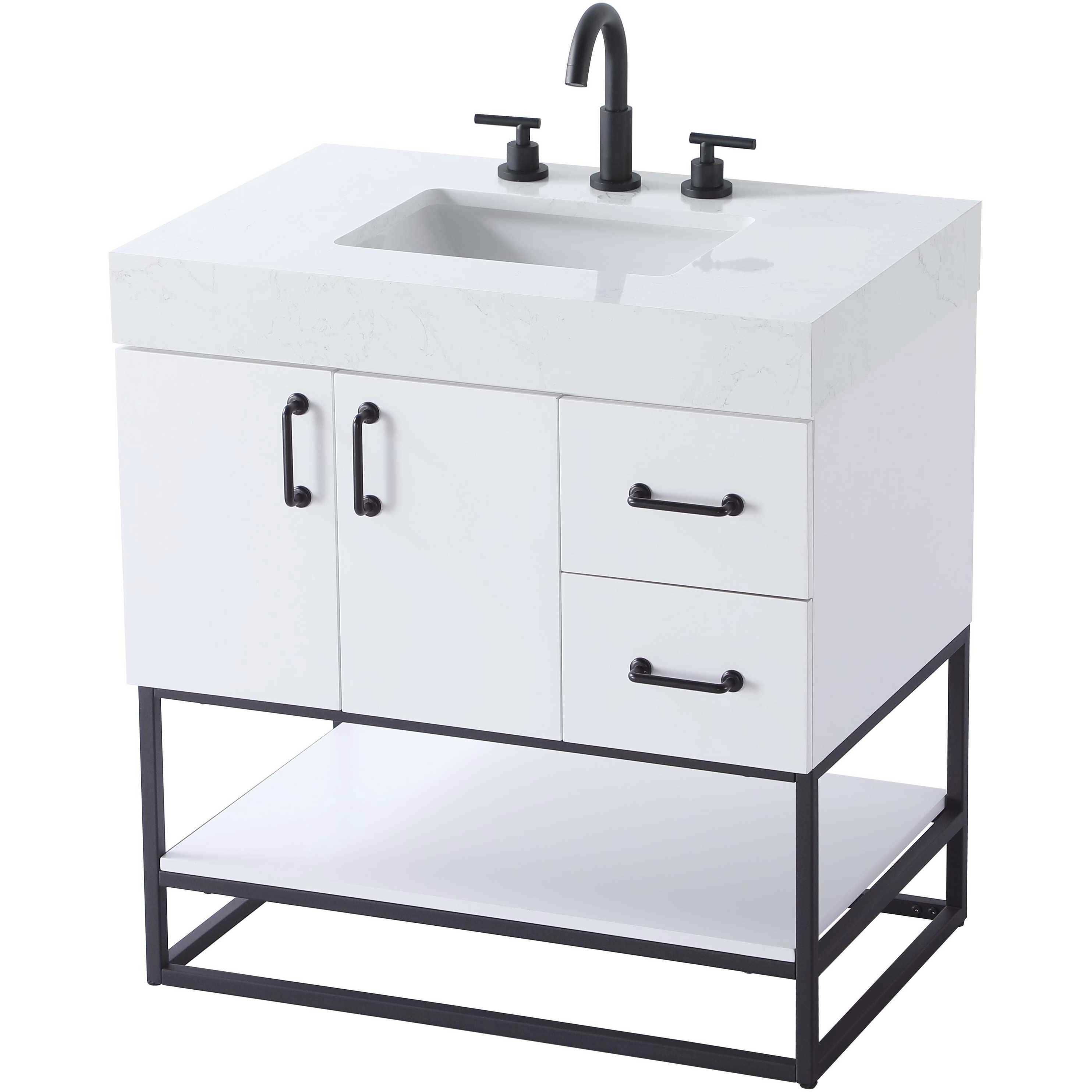 Caroline 32 X 34 inch White Bathroom Vanity Cabinet