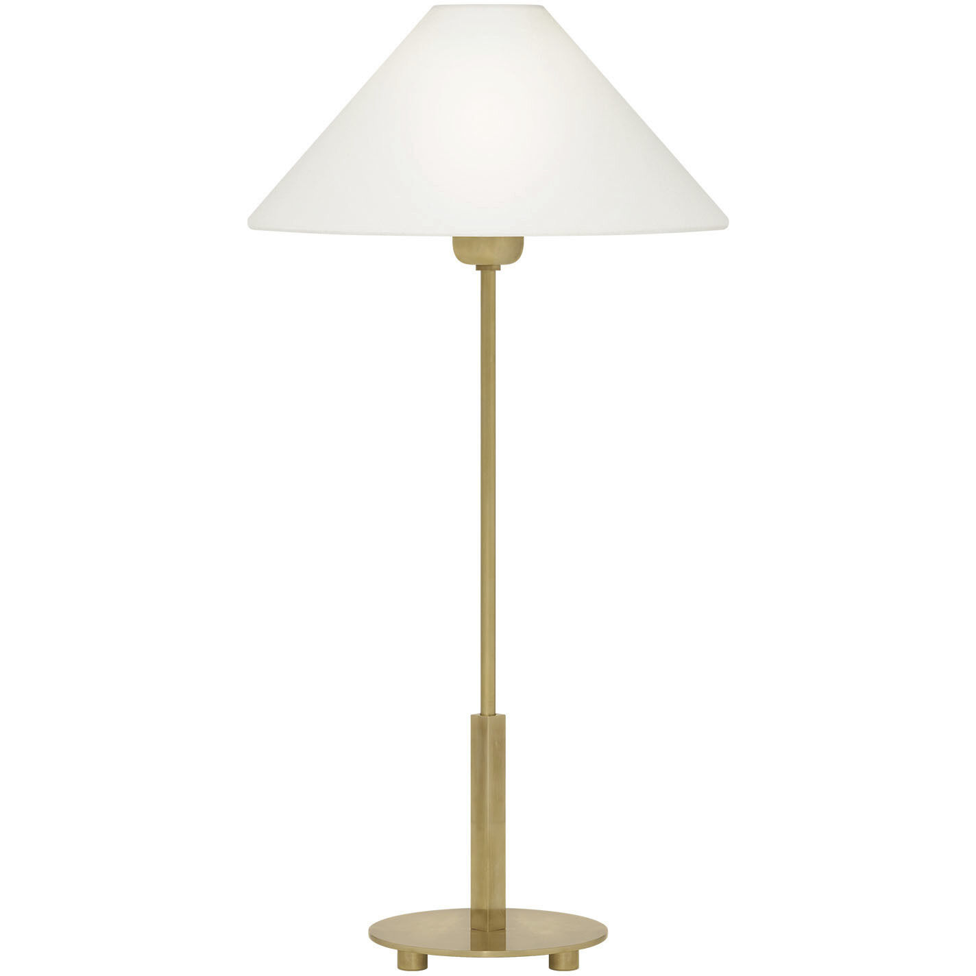J. Randall Powers Hackney 23 inch 40 watt Hand-Rubbed Antique Brass Table Lamp Portable Light in Linen