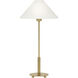 J. Randall Powers Hackney 23 inch 40 watt Hand-Rubbed Antique Brass Table Lamp Portable Light in Linen