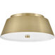 Tess 2 Light 14 inch Lacquered Brass Flush Mount Ceiling Light