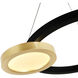 Deux Lunes LED 37 inch Brass and Pearl Black Island/Pool Table Light Ceiling Light