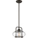 Trilogy 1 Light 10 inch Old Bronze Mini Pendant Ceiling Light