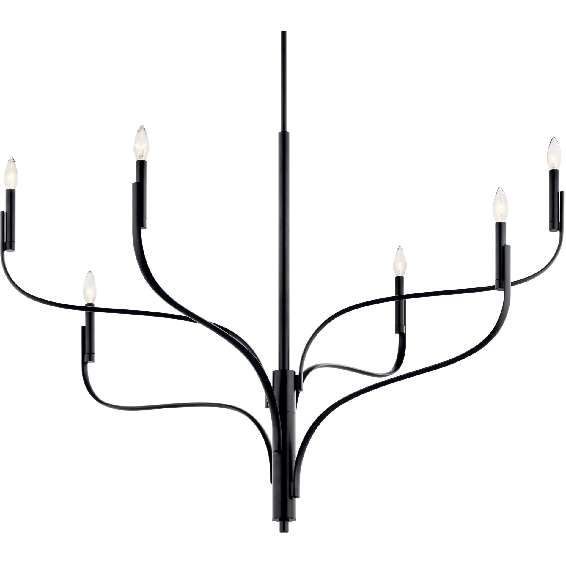 Livadia 6 Light Black Chandelier Ceiling Light, 1 Tier Large