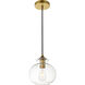 Gwynedd 1 Light 8 inch Brass Pendant Ceiling Light