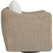 Sunset Oatmeal Wicker and Oyster White Fabric Outdoor Swivel Lounge Chair