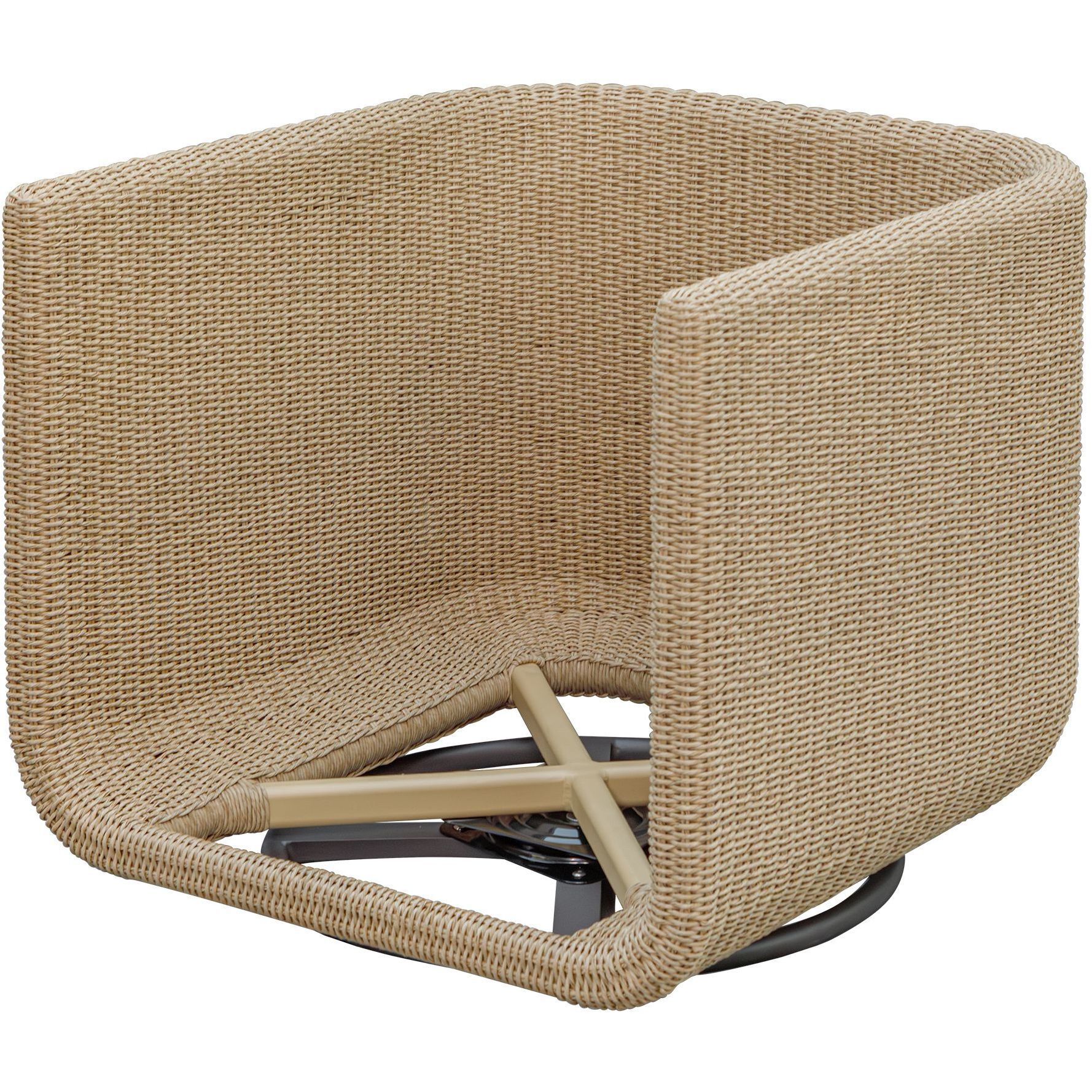 Santorini Twisted Honey and Oyster White Outdoor Swivel Lounge Chair