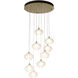 Ume 9 Light 20.5 inch Modern Brass Pendant Ceiling Light in Frosted, Round