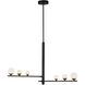 Cypress LED 9.63 inch Black/Opal Glass Pendant Ceiling Light