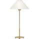J. Randall Powers Hackney 23 inch 40 watt Hand-Rubbed Antique Brass Table Lamp Portable Light in Linen
