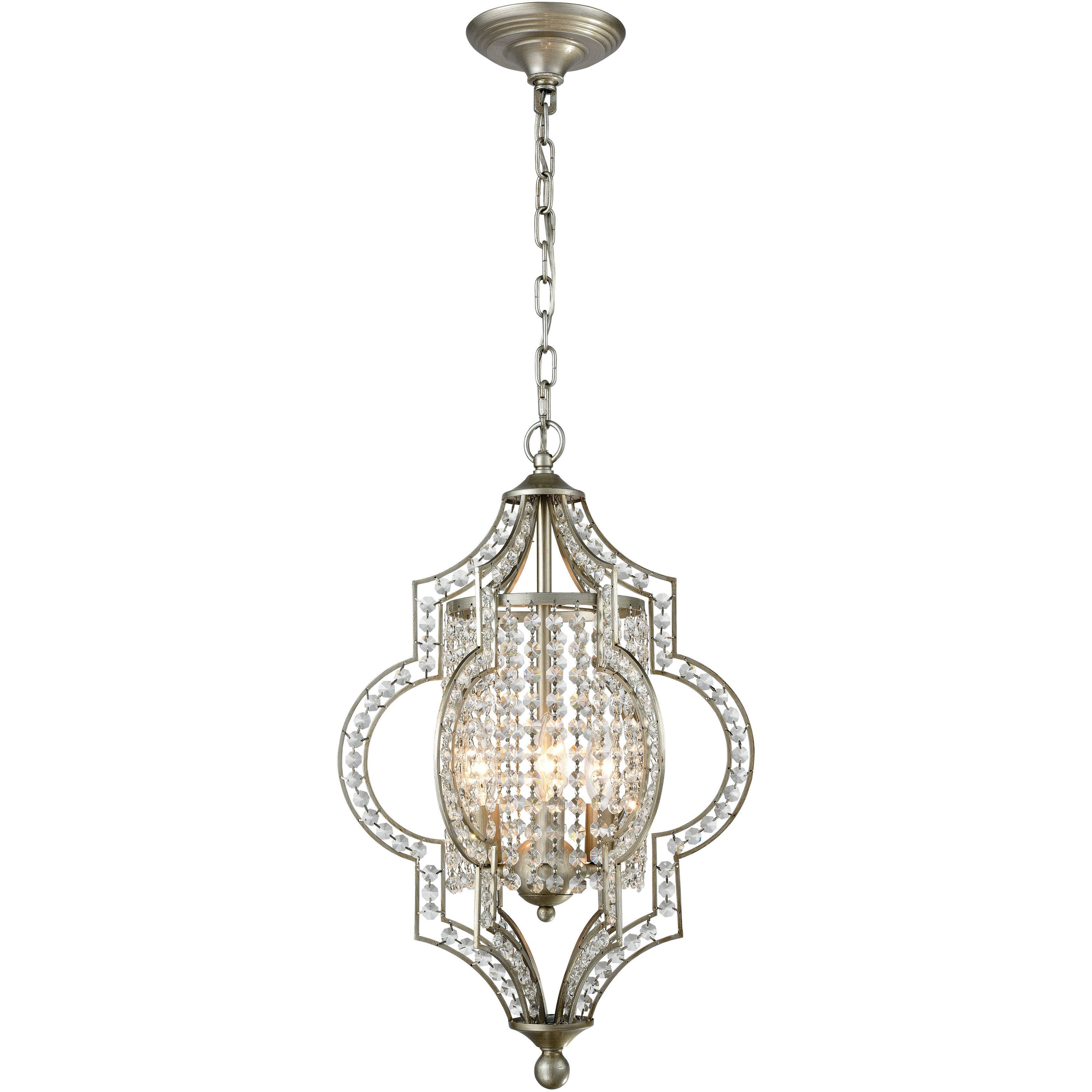 Gabrielle 3 Light 14 inch Aged Silver Chandelier Ceiling Light