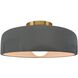 Radiance Collection - Spire LED 10 inch Gloss Grey Semi-Flush Ceiling Light, Form+Finish+Function