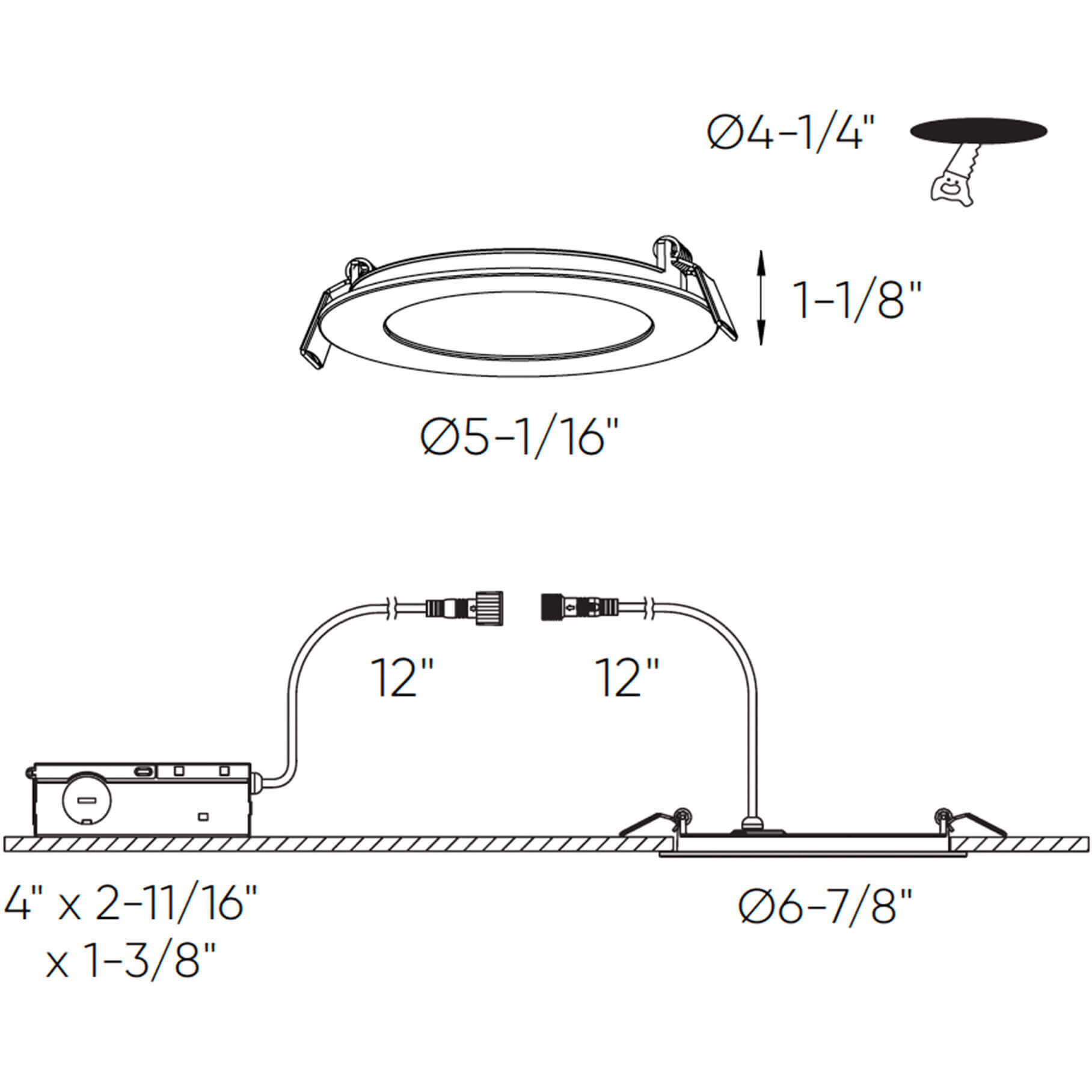 Excel White Slim Panel Recessed Light
