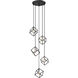 Vertical 5 Light 20.5 inch Matte Black and Brushed Nickel Chandelier Ceiling Light