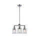 Franklin Restoration Small Canton 3 Light 18 inch Polished Chrome Chandelier Ceiling Light in Seedy Glass, Franklin Restoration