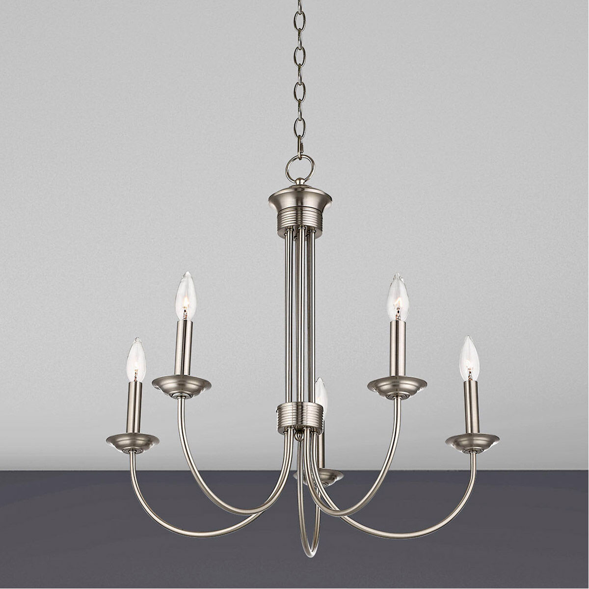 Estate 5 Light 25 inch Brushed Nickel Chandelier Ceiling Light