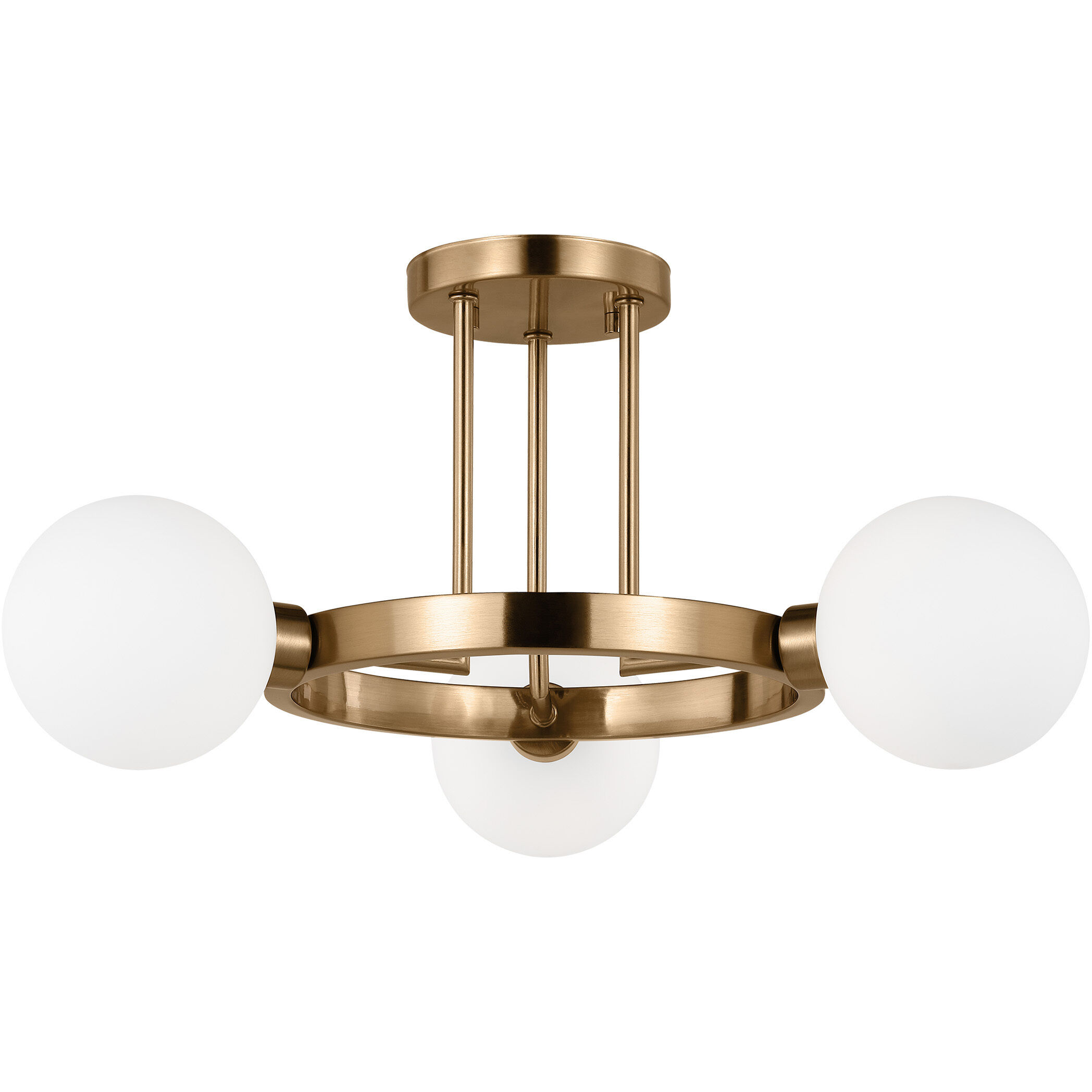 Sean Lavin Clybourn 3 Light 21 inch Satin Brass Semi-Flush Mount Ceiling Light