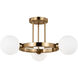 Sean Lavin Clybourn 3 Light 21 inch Satin Brass Semi-Flush Mount Ceiling Light