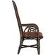 Benin Throne Brown and Orange and Linho Adobe Accent Chair