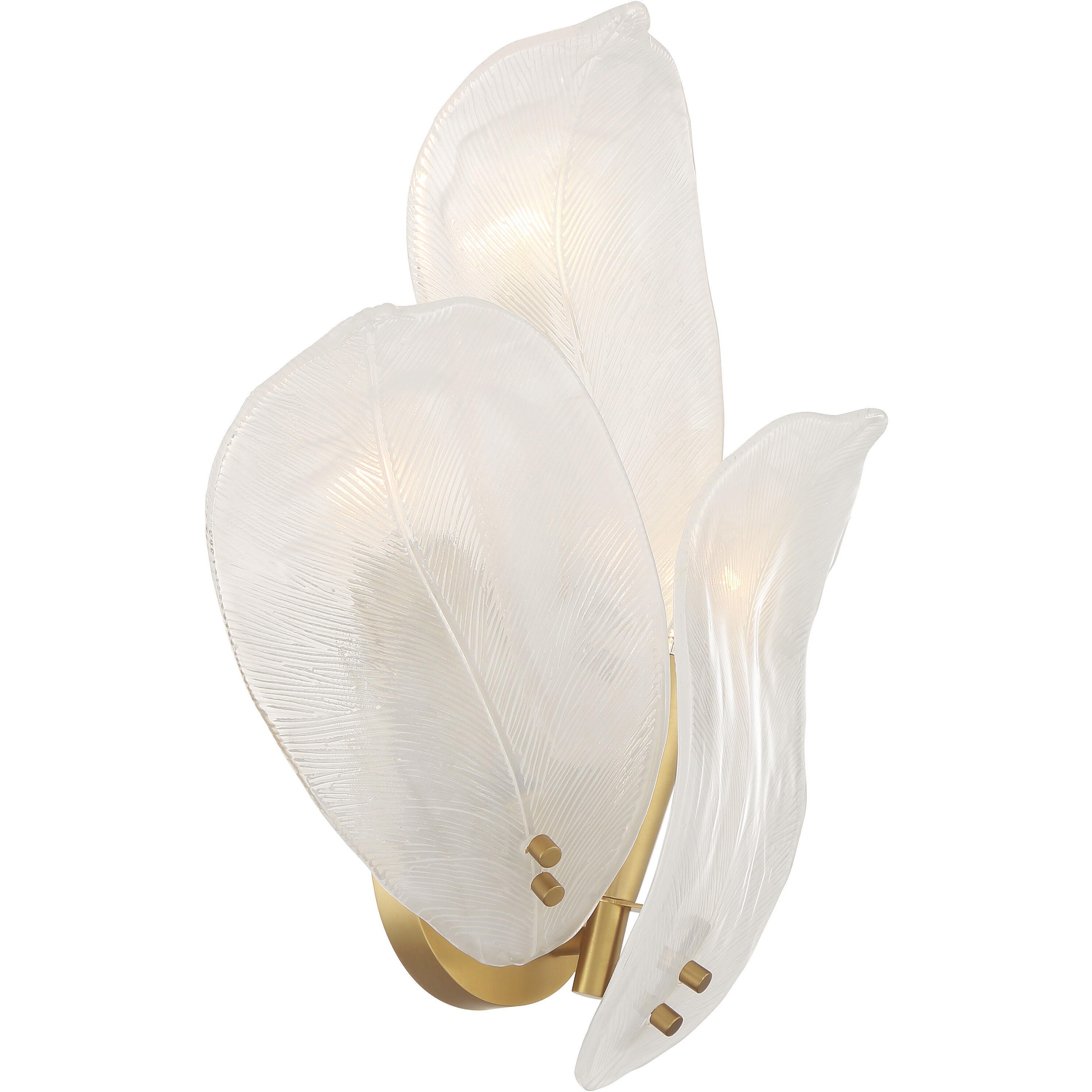 Orchid Wall Sconce Wall Light in White Handmade Glass