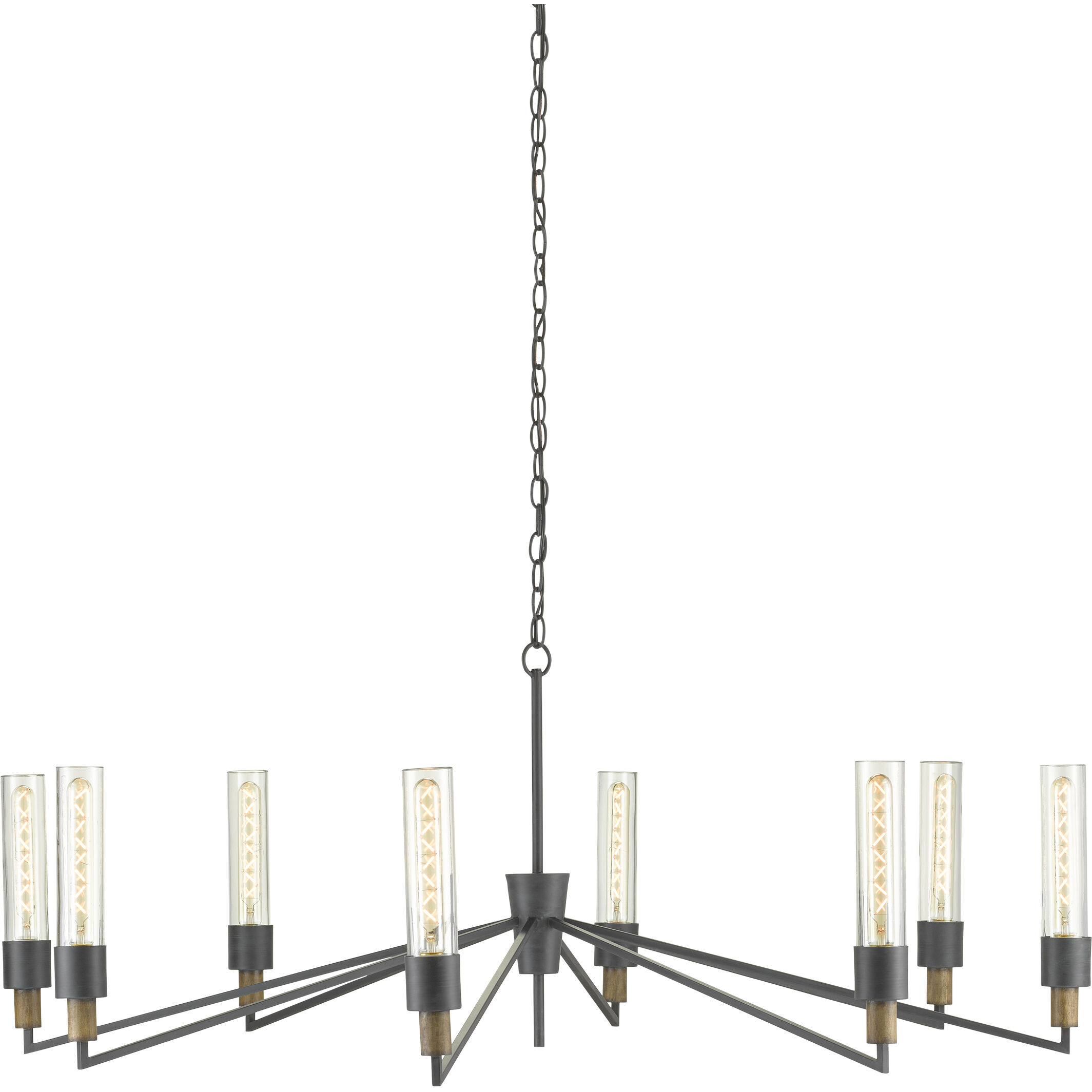 Delgado 8 Light 51.75 inch Antique Black/Reclaimed Wood Chandelier Ceiling Light