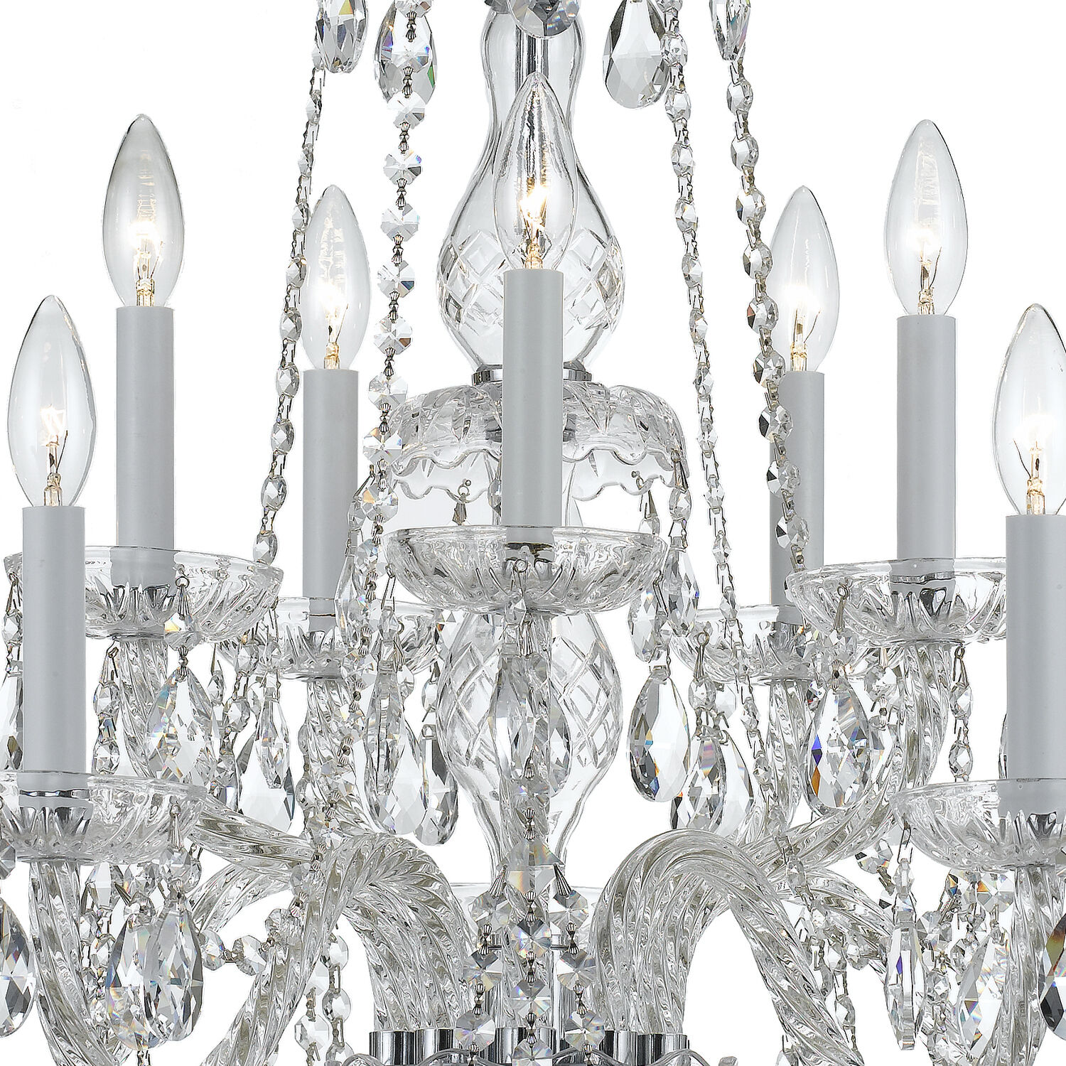 Traditional Crystal 10 Light 26 inch Polished Chrome Chandelier Ceiling Light in Clear Hand Cut