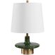 Sieler 19 inch 150 watt Moss Green and Antique Brass Table Lamp Portable Light