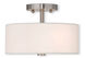 Meridian 2 Light 11 inch Brushed Nickel Semi-Flush Mount Ceiling Light