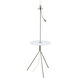 Policara 62.8 inch 60 watt Matte Nickel and White with Clear Floor Lamp Portable Light