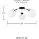 Amos 3 Light 28 inch Black Iron Semi-Flush Mount Ceiling Light
