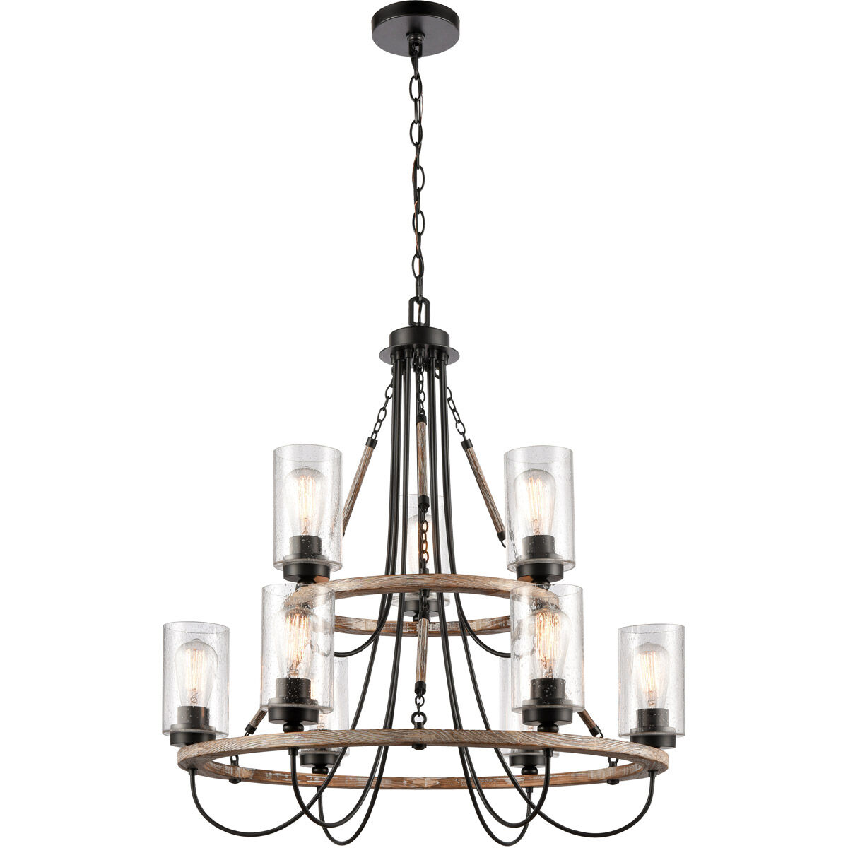 Paladin 9 Light 31.5 inch Matte Black Chandelier Ceiling Light