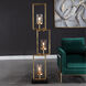 Cielo 64 inch 40 watt Antiqued Gold Leaf Floor Lamp Portable Light