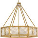 Lisa McDennon Sura 6 Light 35 inch Distressed Brass Chandelier Ceiling Light, Drum