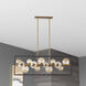 Glasgow 13 Light 42 inch Matte Black with Vintage Bronze Horizontal Pendant Ceiling Light