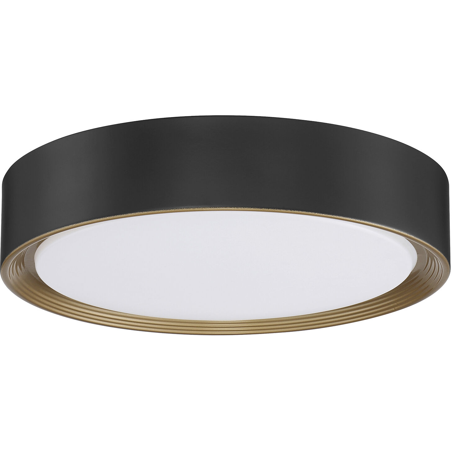 Malaga LED 15.75 inch Matte Black and White Flush Mount Ceiling Light