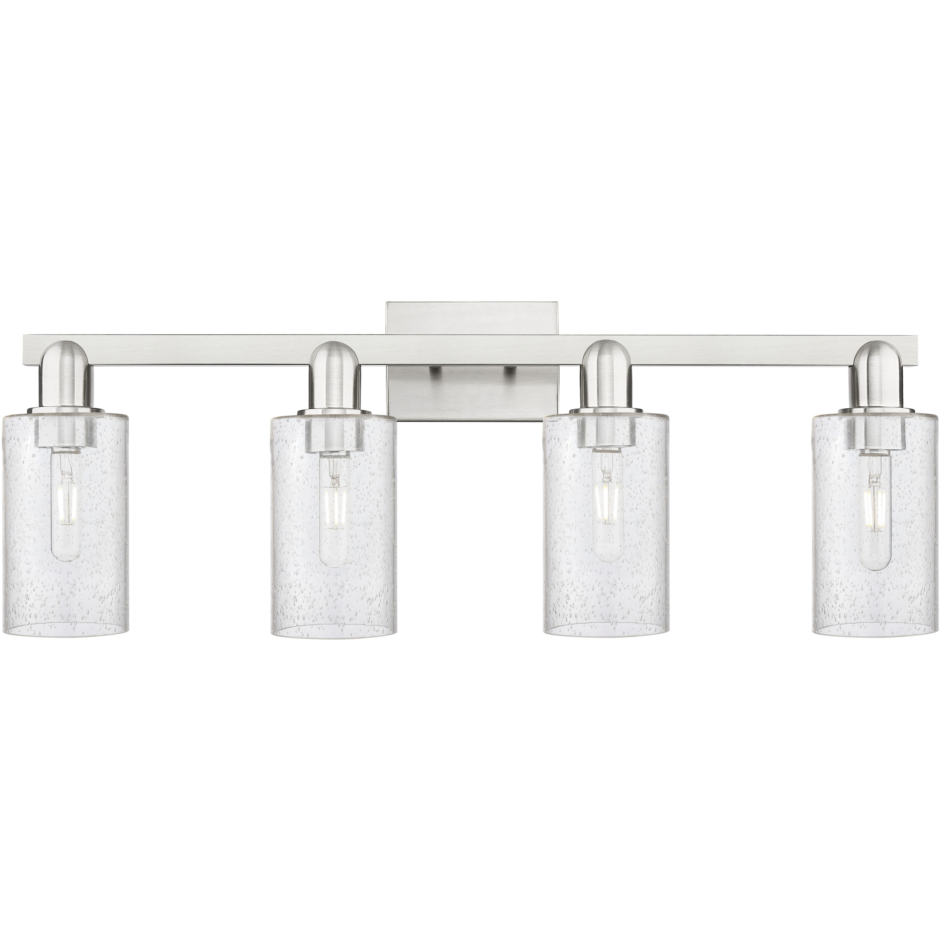 Arcadia Clymer 4 Light 30.88 inch Brushed Satin Nickel Bath Vanity Light Wall Light in Seedy