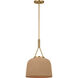 Richard June Liora 1 Light 12 inch Estate Brass Pendant Ceiling Light in Standard, Toast Stoneware