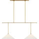 Amber Lewis Soren LED 54 inch Hand-Rubbed Antique Brass Extended Drop Linear Chandelier Ceiling Light