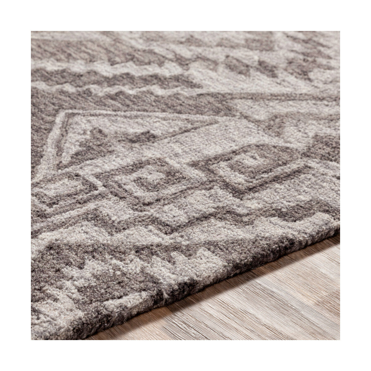 Newcastle 36 X 24 inch Medium Gray/Charcoal/Black Rugs