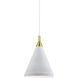 Dorothy Pendant Ceiling Light in White with Gold Detail