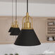 Carrington Isle 1 Light 7 inch Flat Matte Black and Luxe Gold Pendant Ceiling Light, Mini