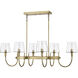 Brookside 6 Light 25 inch Vintage Brass Island Pendant Ceiling Light