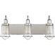 Lansing 3 Light 24 inch Satin Nickel with Polished Nickel Accents Bathroom Vanity Light Wall Light