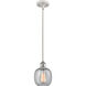 Ballston Belfast 1 Light 6 inch White and Polished Chrome Pendant Ceiling Light in Seedy Glass, Ballston