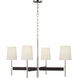 Suzanne Kasler Elle LED 36 inch Polished Nickel and Black Rattan Chandelier Ceiling Light, Large