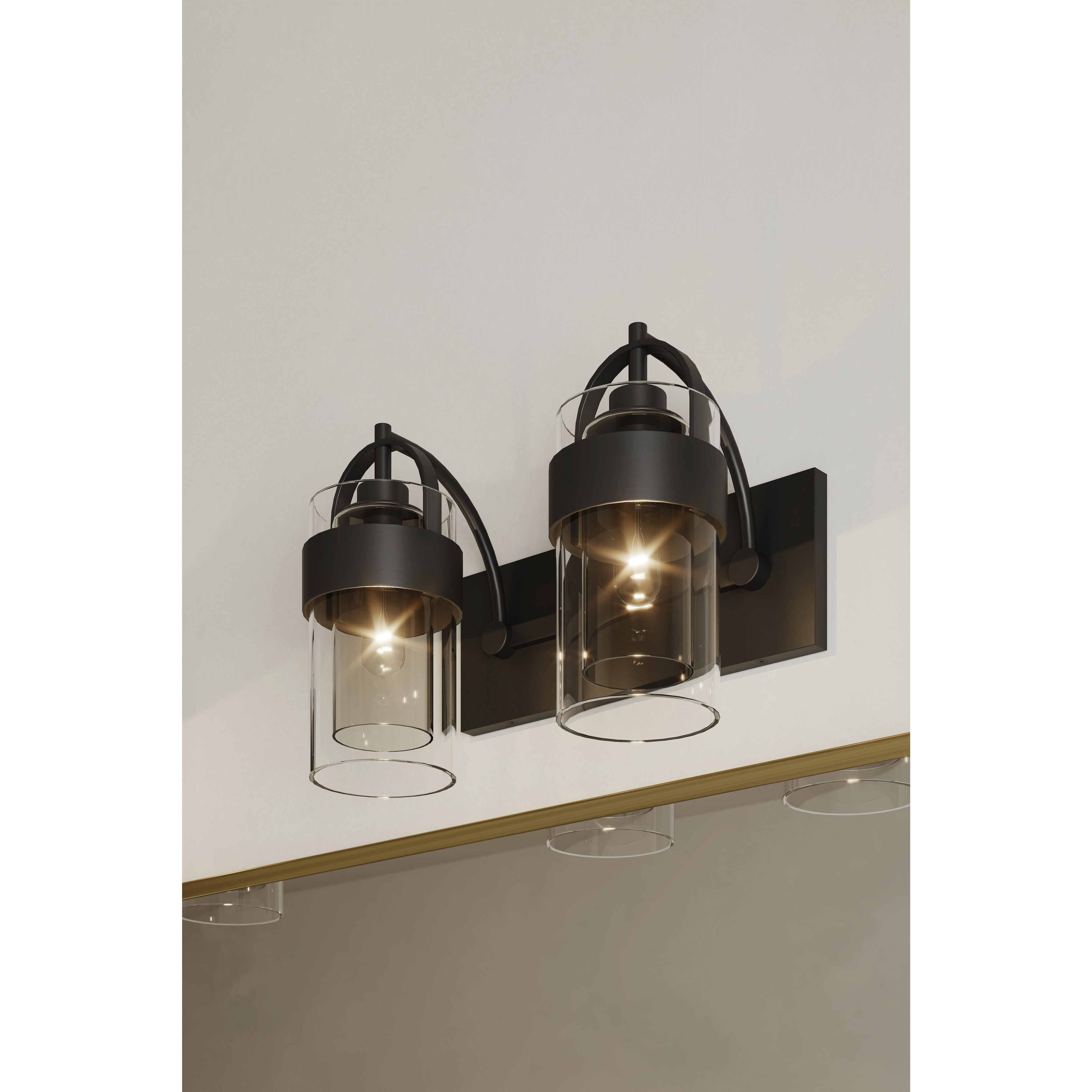 Ravik 2 Light 14.25 inch Dark Matte Black Vanity Wall Light