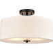 Oak Valley 2 Light 16 inch Black Semi Flush Mount Ceiling Light