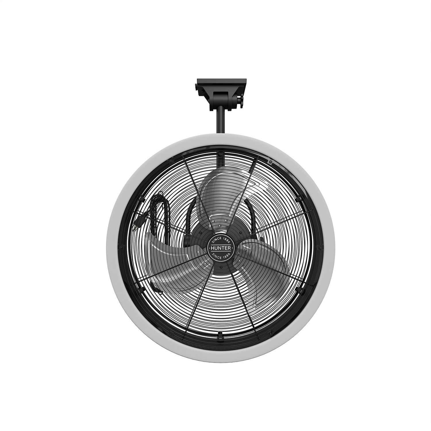 DualMount Matte Black Garage Fan