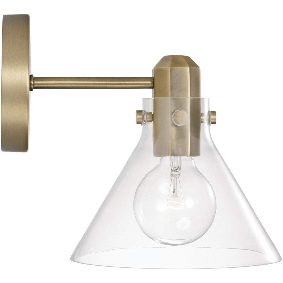 Greer 1 Light 8 inch Aged Brass Sconce Wall Light
