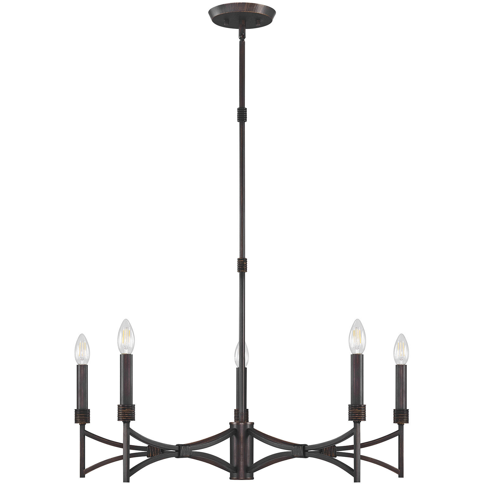 Gardner 5 Light 30 inch Champagne Mist Chandelier Ceiling Light